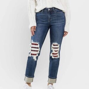 Judy Blue Dark Distressed Ankle Jeans